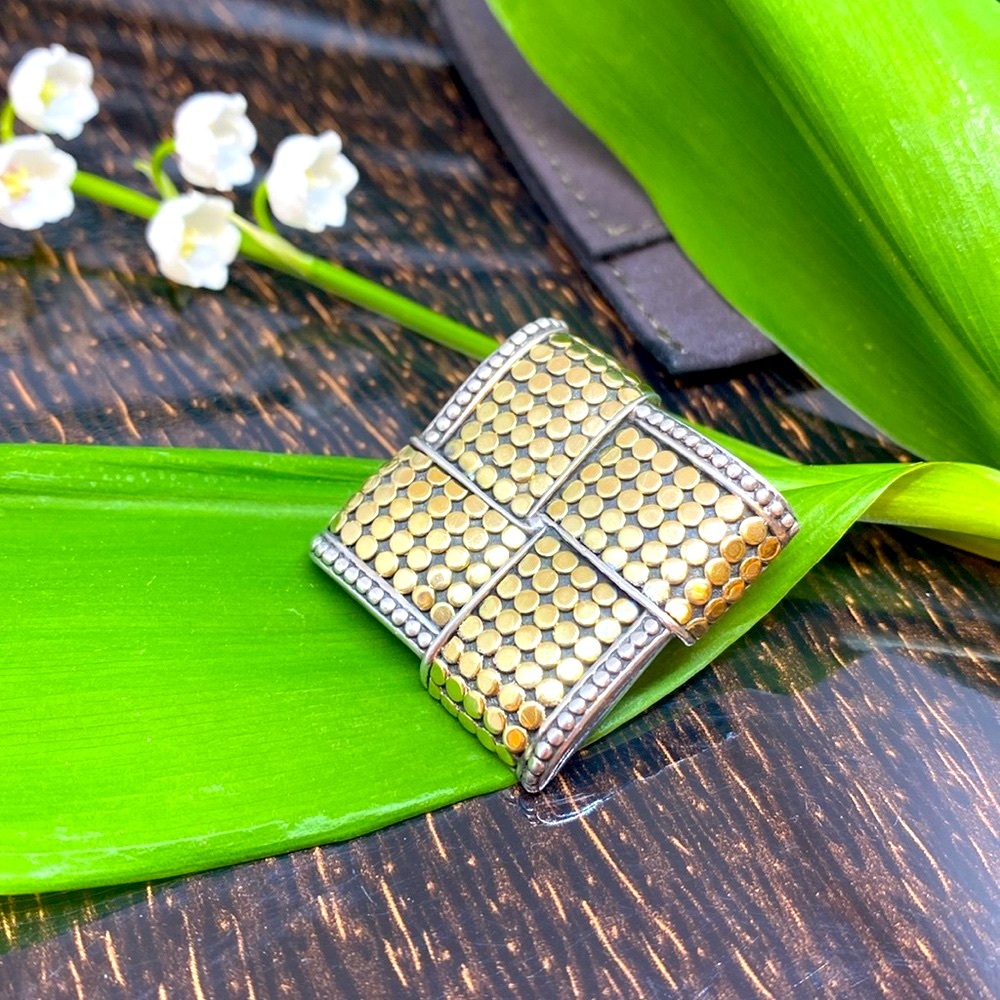 John Hardy Pin Silver 18K Gold Dot Brooch